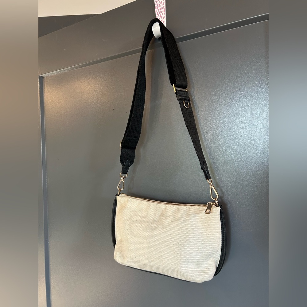A New Day Canvas Shoulder Bag Cream Black Gold Target